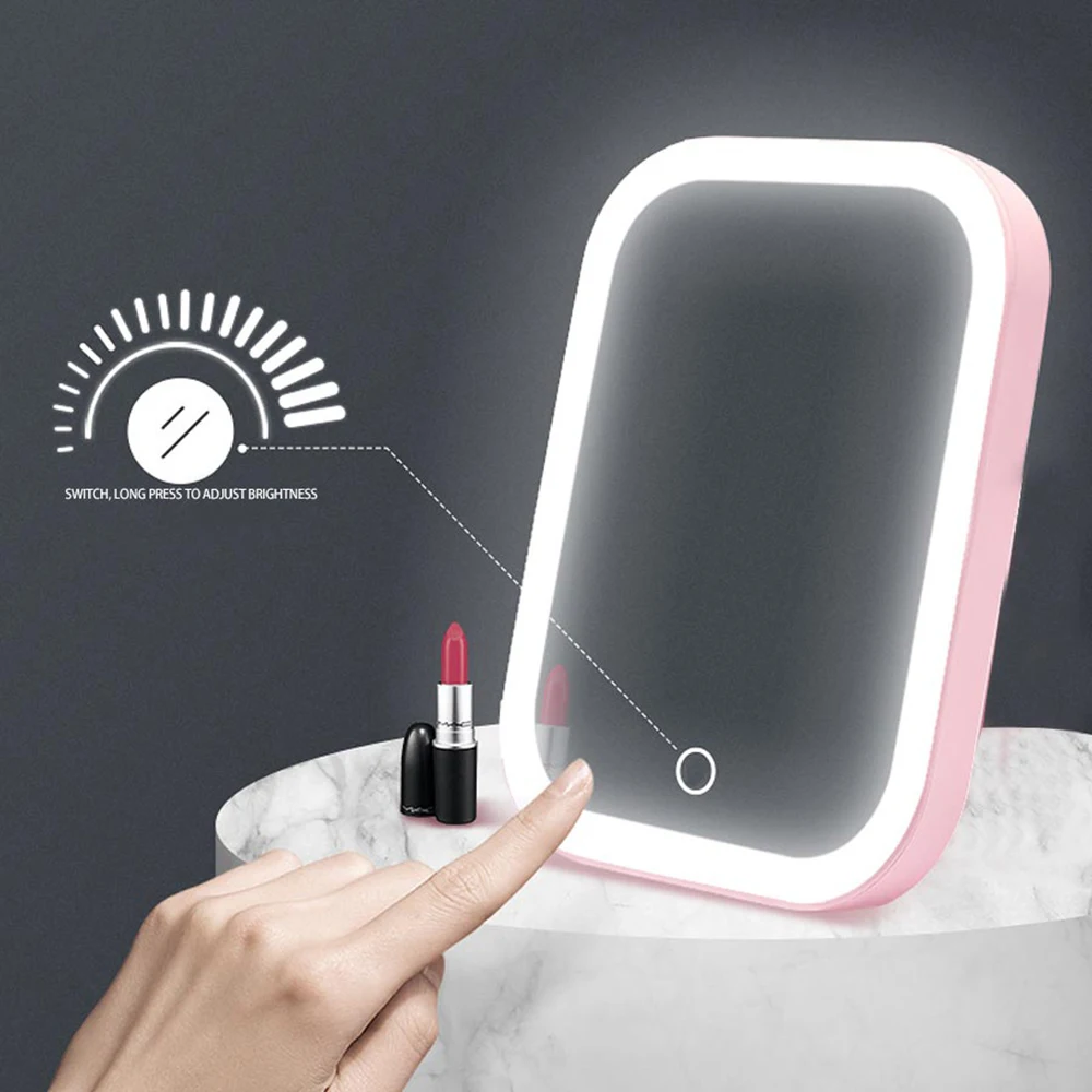 FFFIST 33 LEDs Rechargeable Beauty Makeup Mirror With Lights Adjustable Touch Portable Illuminated Vanity Makeup Light 2