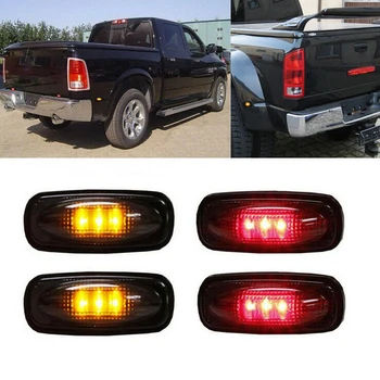 

4pcs/kit Fender Marker Lights Side LED Red Amber Bed Lamp Dark Smoked Waterproof
