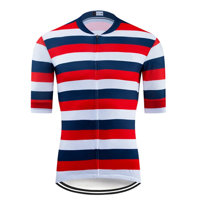 줄무늬 통기성 산 짧은 소매 MTB 도로 자전거 저지 남자 사이클링 2021 자전거 저지 Maillot Ciclismo