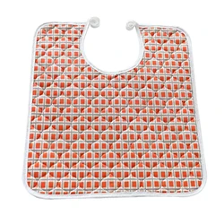 Adjustable Adult Bib with Washable Clothing Protector for Seniors and Individuals with Disabilities (Orange)
