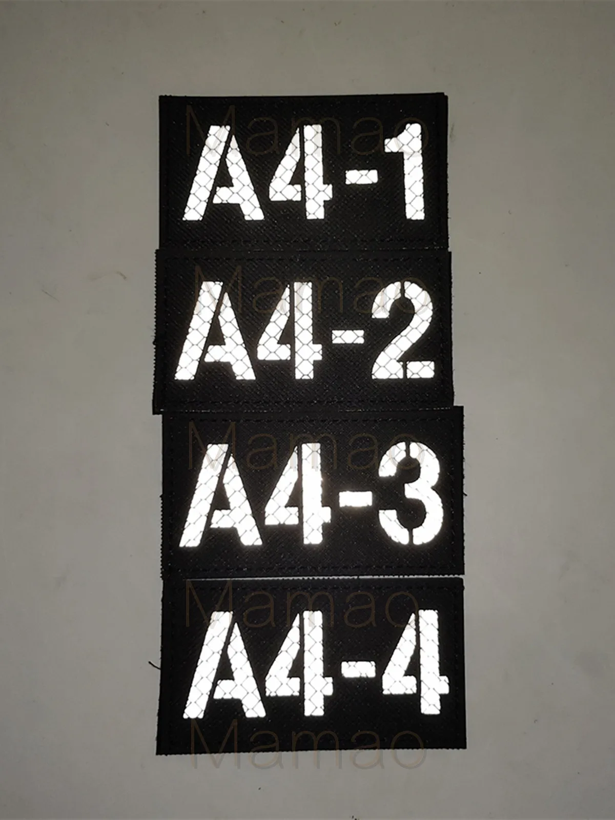 A4-1 Call Sign Letter Infrared Reflective IR Patches Emblem Military Tactical Badges Appliques Hook and Loop Fastener Backing for Backpack Vest Jacket Coat Clothes Accessories