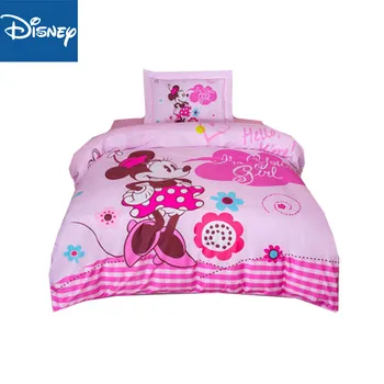 

Minnie mouse comforter bedding set for girls bed decoration queen size quilt covers queen bedspread fitted sheet 3/4pcs hot sale