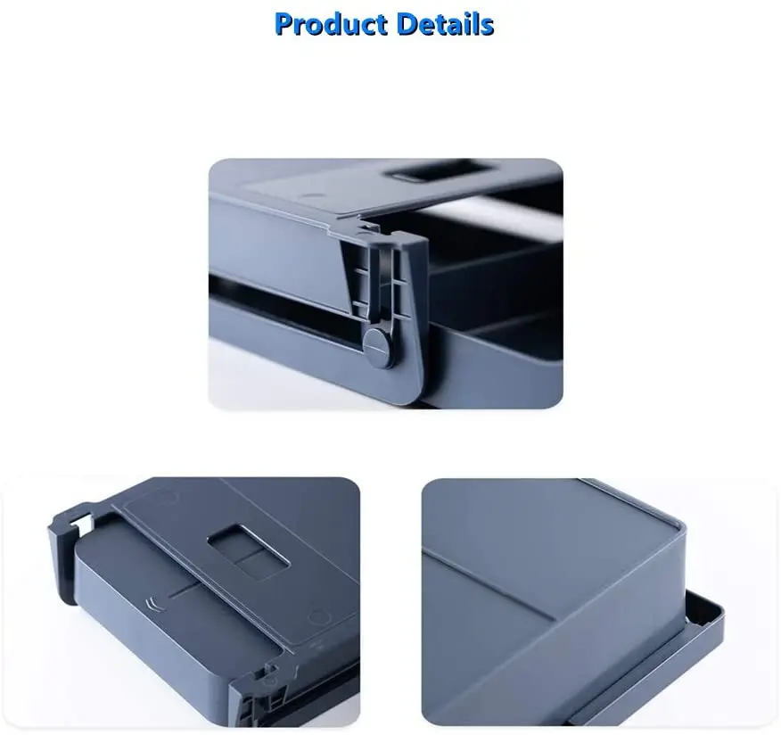 Under Desk Drawer Adhesive Storage Box For Office Pen Holder Hidden Sorting Box Kitchen Knife Fork Storage Tray Organizer