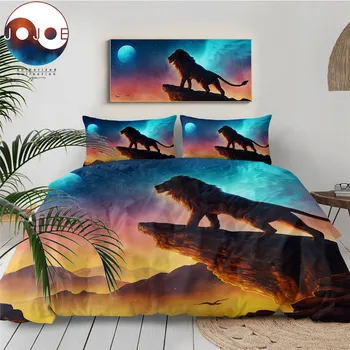 

Free Like a Bird JoJoesArt Bedding Set Lion on the Cliff Duvet Cover Starry Sky Bed Set Animal Print Home Textiles For Adults
