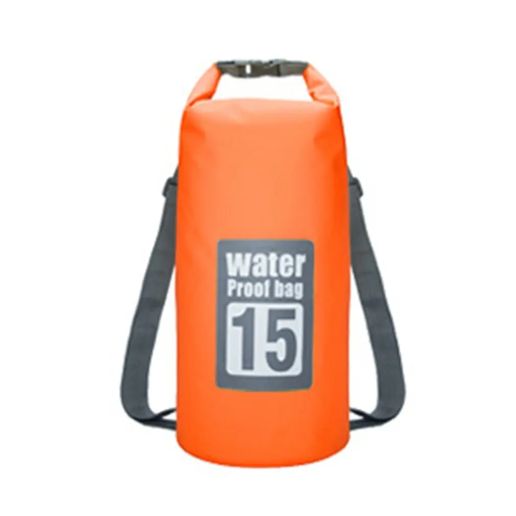 Orange 15L Уличные водонепроницаемые сумки для плавания, водостойкий рюкзак для плавания, складная дорожная сумка для хранения, большая емкость для катания на байдарках, рафтинг - Цвет: Orange 15L