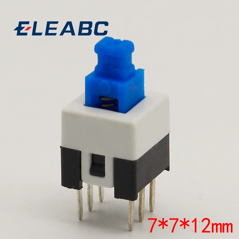 30pcslotSquare7x7x12mm6PinDPDTMiniPushButtonSelflocking