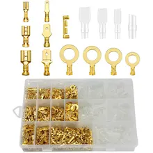 1000 pces 2.8/4.8/6.3mm terminais de friso conectores de fio macho e fêmea fio elétrico spade conectores isolados mangas kit