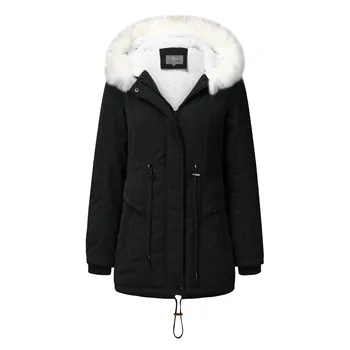 

Luxury Ladies Jackets Winter Lapel Zipper Long Coat Jacket For Women Overcoat Femme Girls Outwear Jacket High Quality Warm Cloth