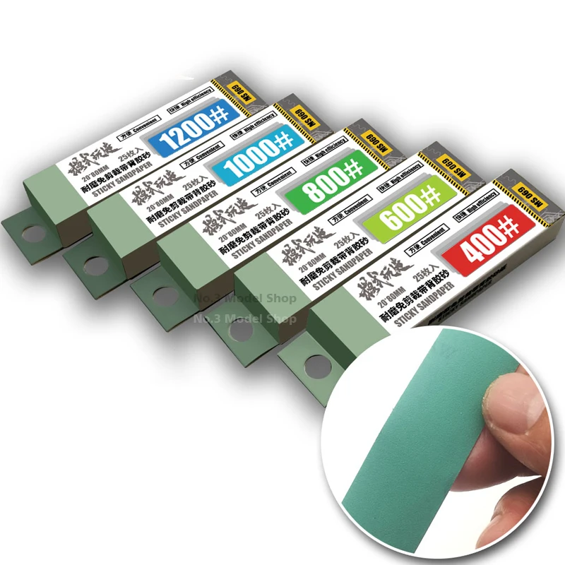 Polishing Dry And Wet Wear-resisting Sandpaper With Back Glue A set of 5 Boxes For Gundam Military Model Hobby DIY Tool