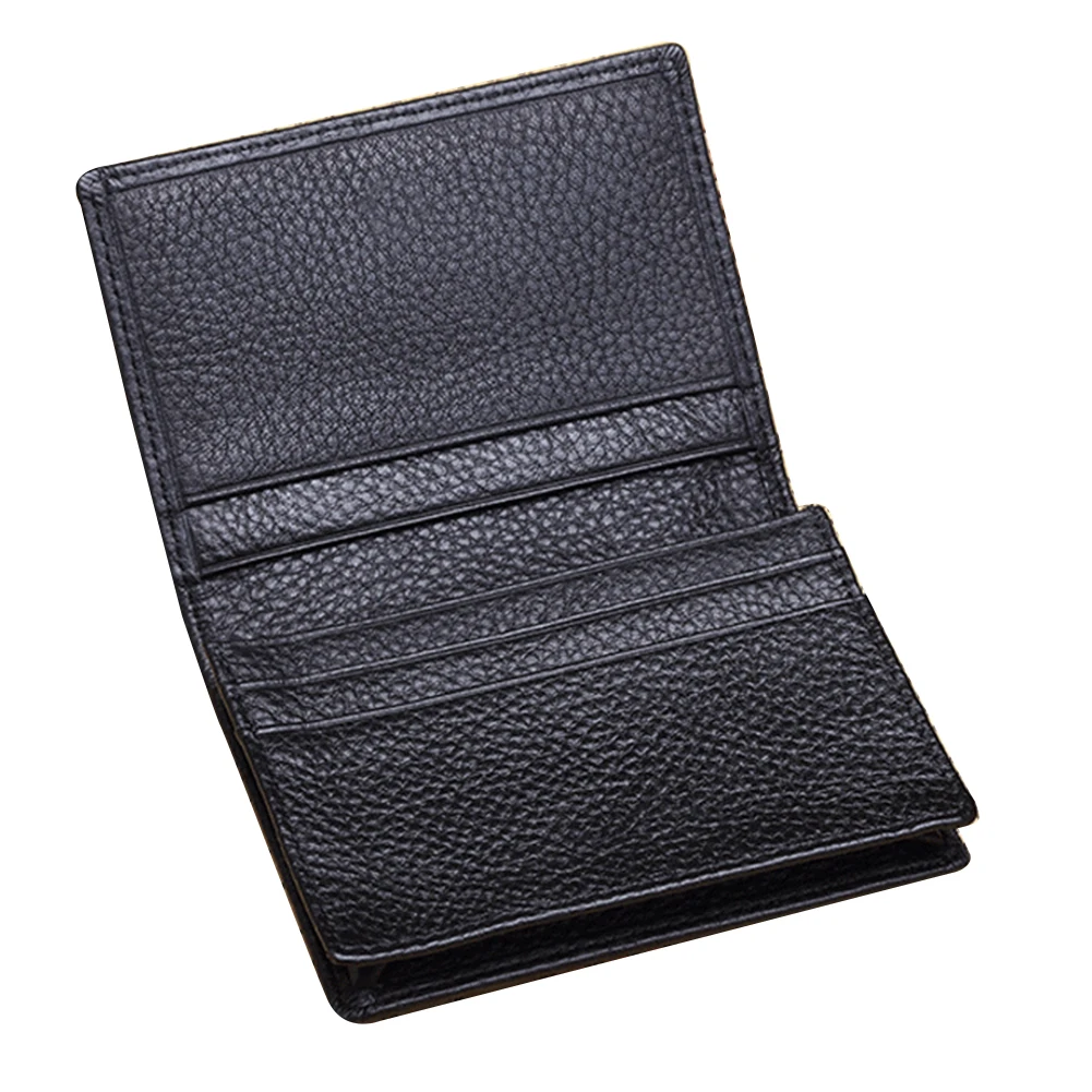 

Short Solid Thin Men Wallet ID Case Home Card Holder Business Leather Soft Rectangle Large Capacity Office Travel
