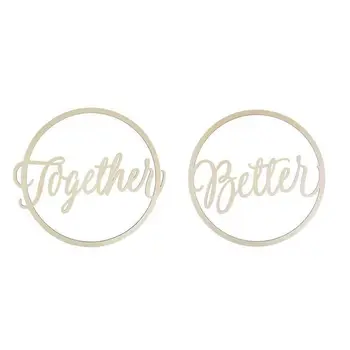 

Wedding Chair Wood Signs Photo Props Rustic Wooden Believe & Together Chair Pendant Decoration