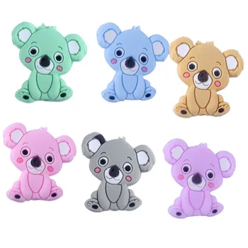 

6pcs / set Baby Silicone Teeth DIY Necklace Accessories Koala Cartoon Baby Teething Sensory Jewelry Toy Baby Soothing Best Gift