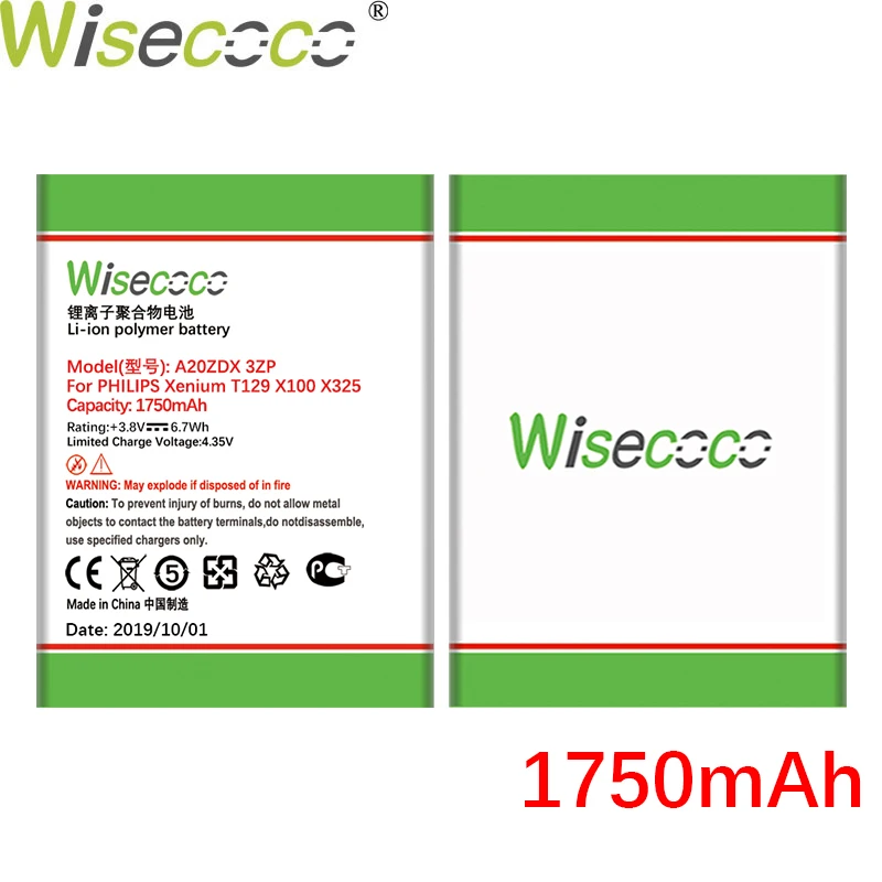 Wiscoco 1150 мАч A20ZDX/3ZP Аккумулятор для Philips Xenium X325 X100 T129 Смартфон высокого качества с номером отслеживания