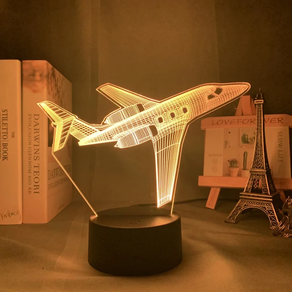Акриловый 3d иллюзионный детский Ночной светильник ночной Светильник самолета