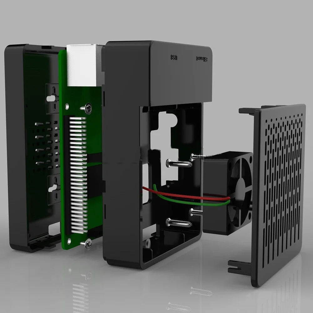 Корпус Крышка корпуса + радиатор + охлаждающий вентилятор комплект для Raspberry Pi 3B +/3/2B мощность видео/аудио USB LAN micro SD карты Pi разъемы