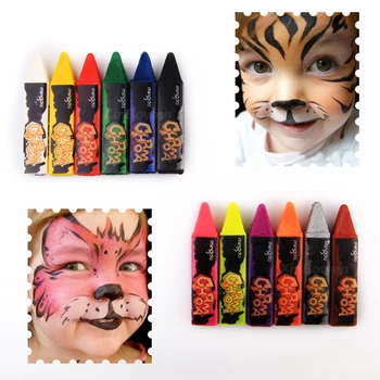 

12Pcs/set Halloween Colorful Body Face Painting Pencil Splicing Structure Paint Crayon Children Party Makeup Pen Stick Supplies