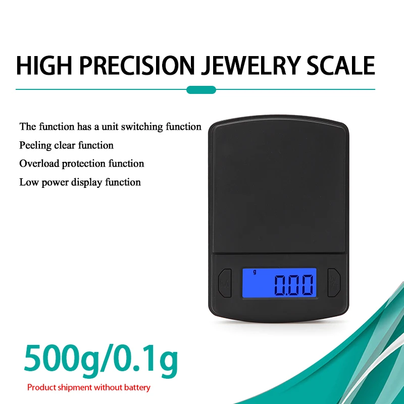 500g-0.1g Весы высокой точности, мини пластиковые карманные весы для взвешивания ювелирных изделий из золота, весы для еды, весы с грамом, электронные ЖК-весы - Цвет: 500g-0.1g