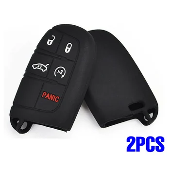 

2pcs Silicone Car Remote Key Case Eco-friendly Protector Cover Non-toxic Car Interior Accessory For Jeep Cherokee Chrysler
