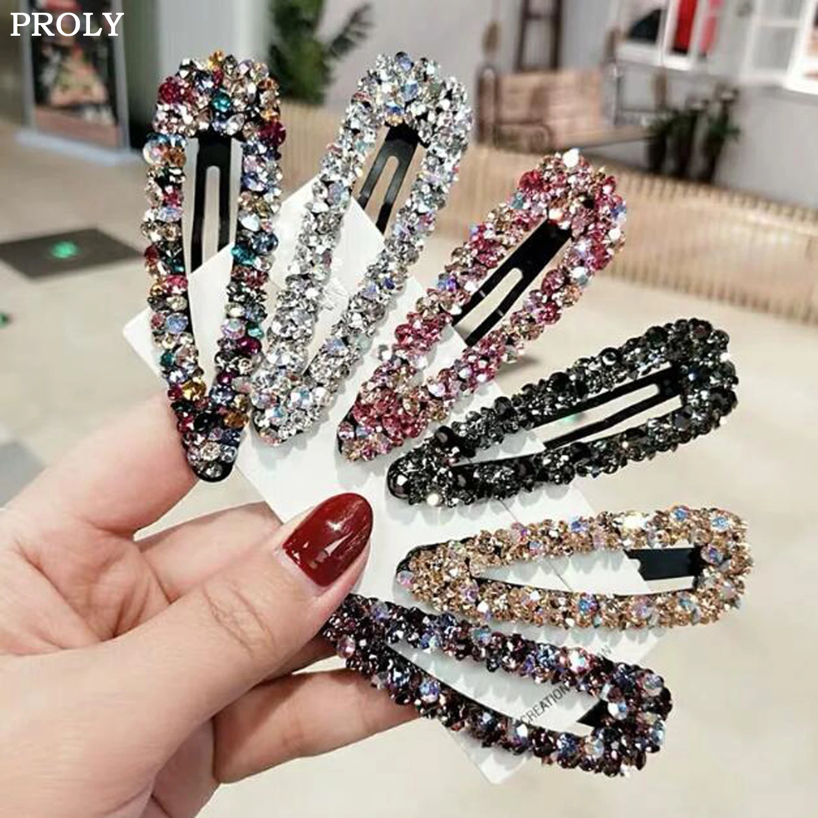 

PROLY Women Hair Clips Cute Girls Hairpins Temperament Simplicity Barrettes Rhinestone Fashion Hair Accessories Wholesale