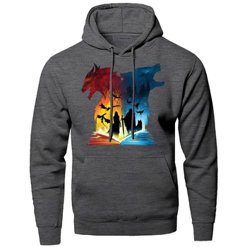 

Wolf Game of Thrones Stark Wolf Targaryen Dragon Hoodie Men Sweatshirt Winter Fleece Pullover Sweatshirts Hooded Hoodies Hoody