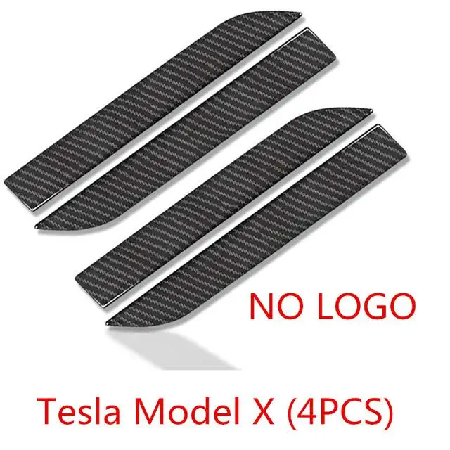 Для Tesla модель X автомобиль дверные ручки Крышка, защита отделки Стикеры наклейка 3D углеродного волокна стиль для Tesla модель X принадлежности - Название цвета: C 4pc