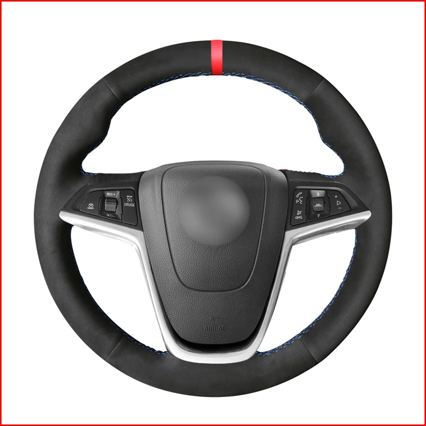 MEWANT-Black-Genuine-Leather-Steering-Wheel-Cover-for-Opel-Mokka-2012-2019-Insignia-2008-2013-Astra