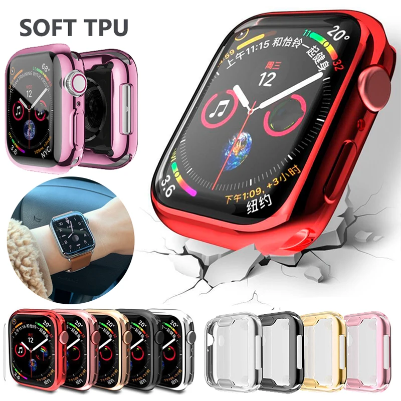 Чехол для часов Apple Watch series 5 4 3 2 1 Band 42 мм 38 40 44 тонкий защитный чехол из ТПУ iWatch