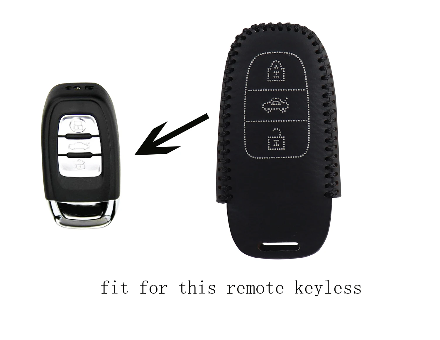 Чехол из натуральной кожи с дистанционным управлением без ключа для Audi A4 A6L A8 3