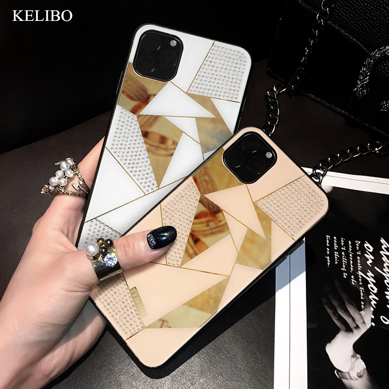 Роскошный креативный зеркальный чехол с ромбами для телефона iPhone 11 Por Max X XR XS MAX 7 8 6