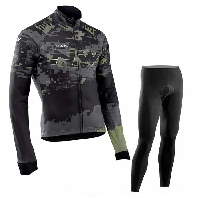 NW new Cycling Jersey long sleeve set mountain bike Cycling Clothing set Spring Autumn Clothing Ropa Ciclismo Hombre C25
