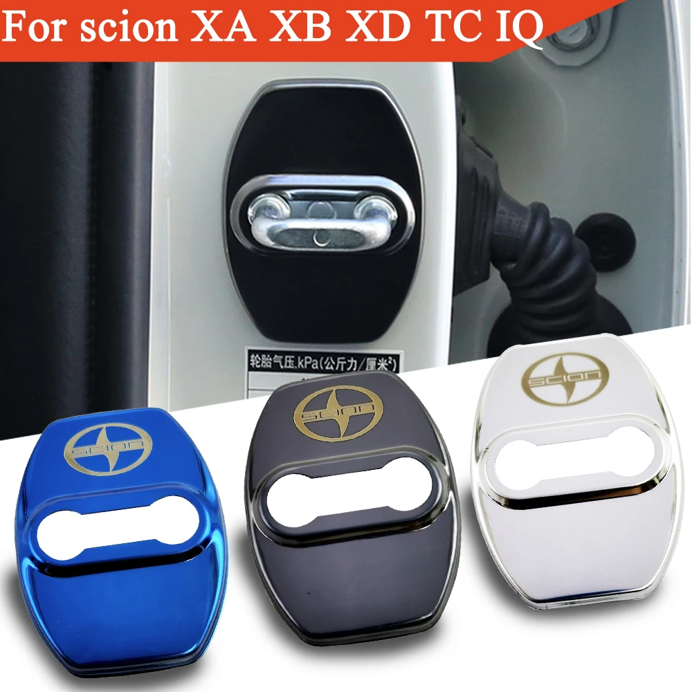 Car Door Lock Cover FLYJ Car Door Lock Car sticker cover Protect Buckle Cover Latch Stop Anti Rust accessories For Toyota scion XA XB XD IQ TC