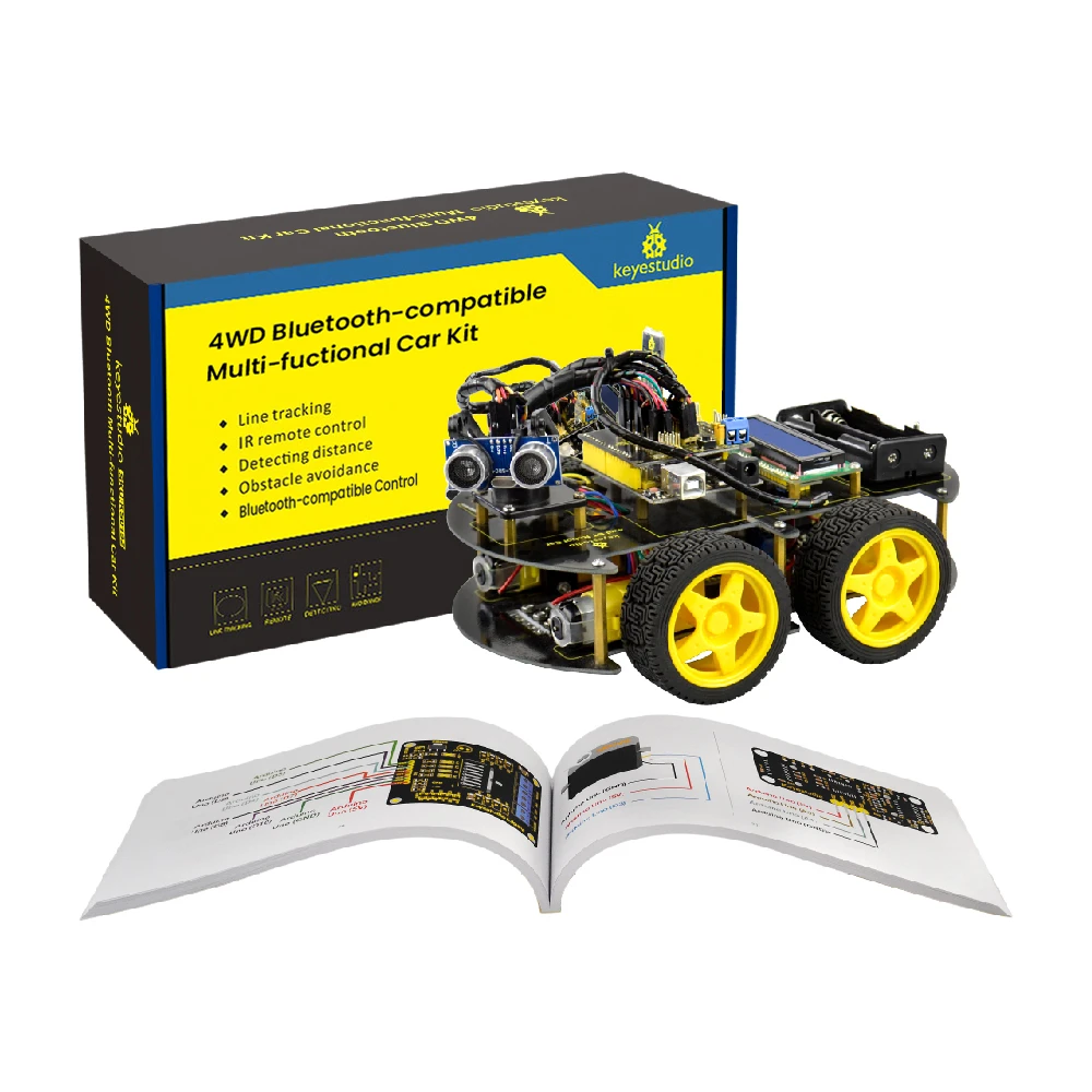 Keyestudio 4WD Multi functional DIY Smart Robot Car For Arduino Robot ...