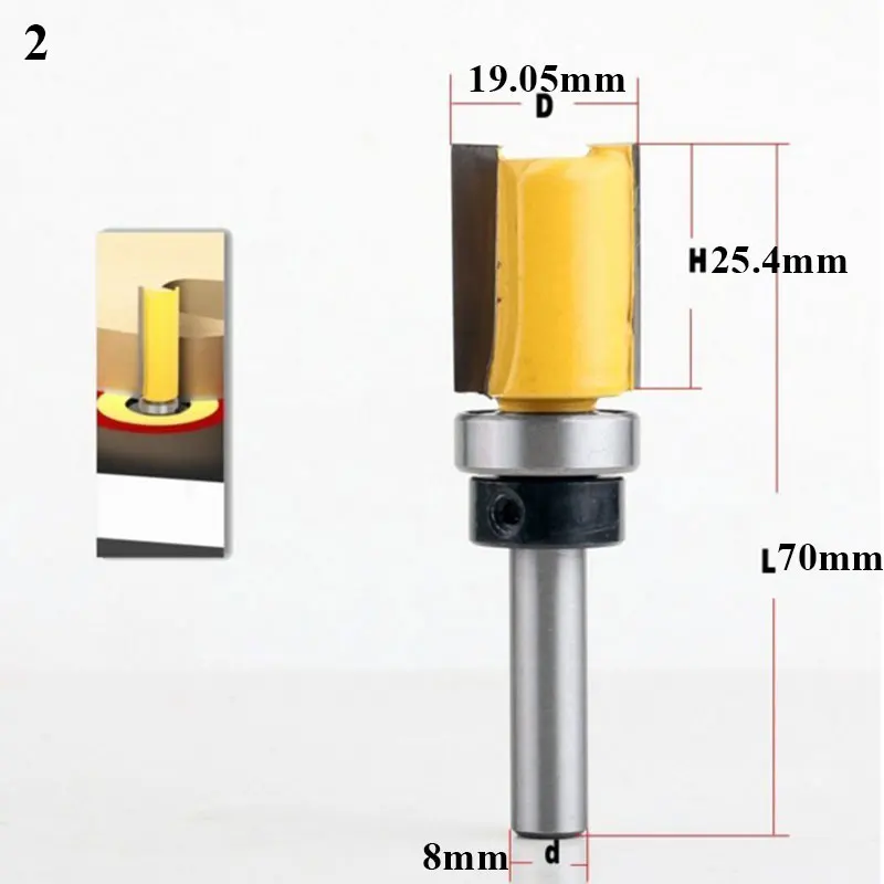 Shank Flush Trim Router Bit Pattern Bit Wood Milling Cutter Carpenter Straight End Mill Trimmer Cleaning Flush Trim Tenon Cutter central machinery band saw Woodworking Machinery