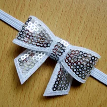 Q81 европейский и американский лидер продаж, Детские аксессуары для волос, повязка для волос с блестками и бантом, эластичная резинка для волос, 10 цветов