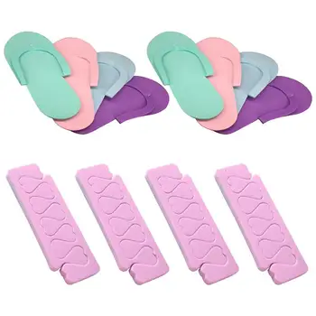 

1 Set Disposable EVA Foot Slippers Nail Art Slippers Toe Separators Relief Protector Pads For Salon Shop (Random Color)