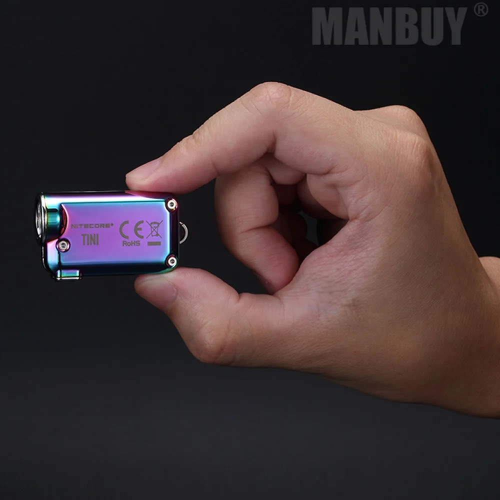 wholesale NITECORE TINISS tini CU Micro micro USB Rechargeable Keylight Mini EDC Flashlight Metal Keychain Light Builtin Battery