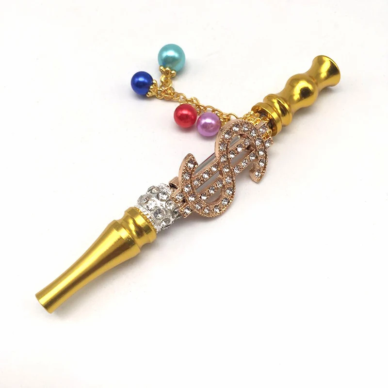 Wholesale Money Shape Hookah Metal Tips Shisha Mouthpiece Jewelry Blunt Smoking Filter Pipe Holder Handmade Detachable Tips