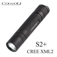 Mini lanterna led convoi s2 + cree xml2, farol de led para bicicleta com autodefesa, lâmpada para acampamento e trabalho lanterna
