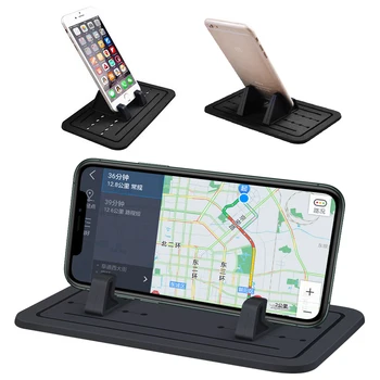 

Adjustable Width Mobile Phone Holder Mount Car Dashboard GPS Anti Slip Silicone Mat Desktop Stand Bracket For Mobile Phone