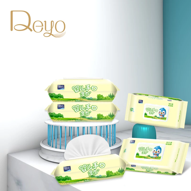 

Deyo Cleaning Wet Wipes Newborn Baby Special Preference Bag with Cover Hand Mouth Soft Children Toallitas Humedas 5 Packs