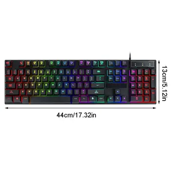 

USB Wired Gaming Keyboard 104 Key Mechanical Feeling Gamer Keyboard for Computer