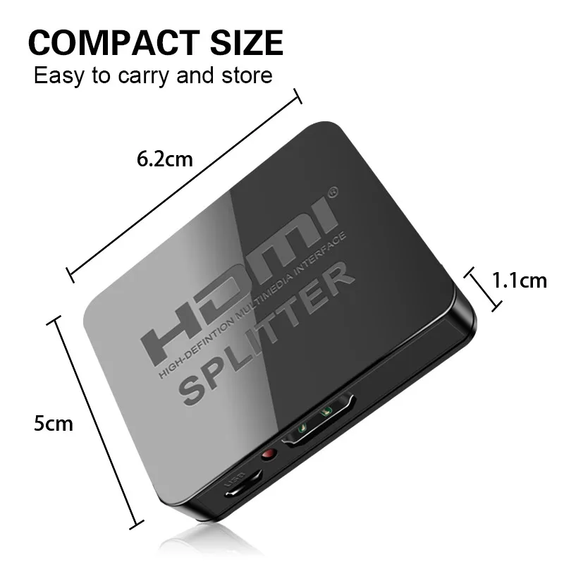 Полный 3D 1x2 HDMI Сплиттер 4K 1080p HDCP сплиттер для зачистки 1 в 2 выхода усилитель
