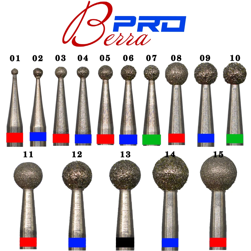 

Proberra 15 TYPE Diamond Round Ball Milling Cutters Manicure Nail Drill Apparatus for Manicure Cuticle Clean Bit Pedicure