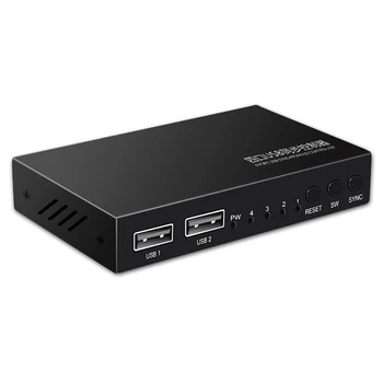 

4 Port USB Synchronizer Controller KVM Switch for USB Keyboard Mouse Sharing for Windows Linux Unix Android Dos Netware OS