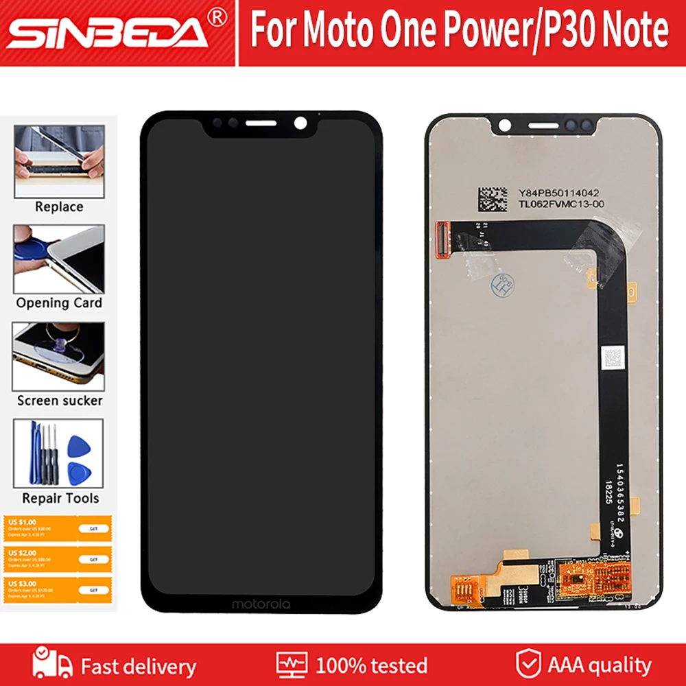

6,2 "Супер для Motorola Moto One Power XT1942-1 XT1942-2 ЖК-дисплей сенсорный экран для Motorola Moto P30 Note ЖК-экран