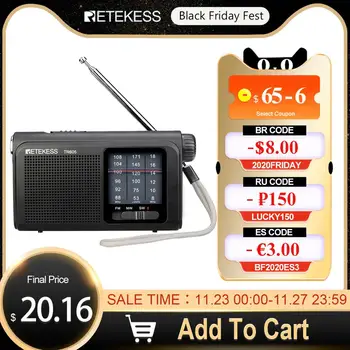 

Retekess TR605 3 bands FM / MW / SW Portable Emergency Radio With Rechargeable Battery Super Bright LED Flashlight