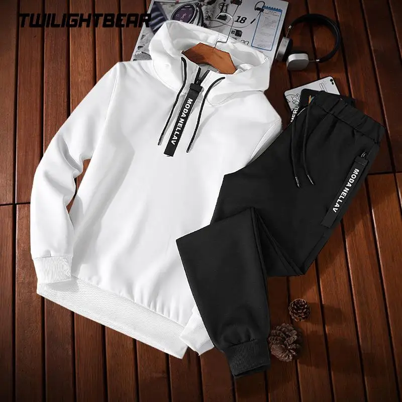 Новые мужские спортивные костюмы модные 5XL Мужская одежда толстовки + штаны