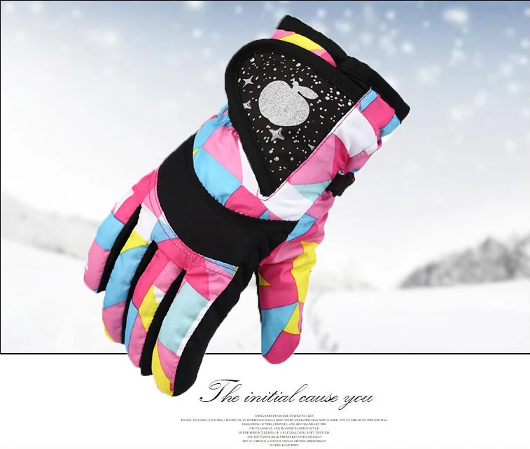 

Winter children's gloves men's and women's waterproof, thickened, warm and cold proof riding, outdoor skating and skiing childre