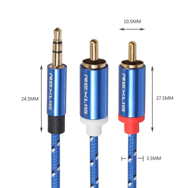 For DJ Amplifier Subwoofer Audio Mixer Home DVD ConverterRCA Cable 2RCA to 3.5 RCA 3.5mm Jack AUX |