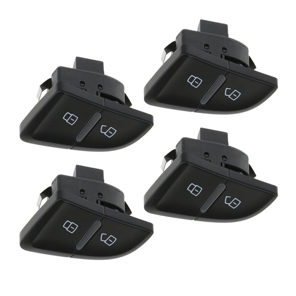 4 Pieces Right Front Door Lock Unlock Switch Push Button for Audi A4 A5 B8 Replaces 8K2 962 108 A